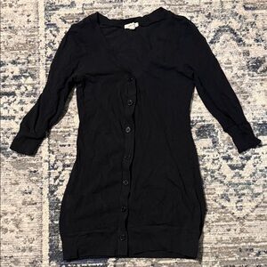 Love Culture Elegant Black Button-Up Thin Cardigan 95% Cotton Y2K